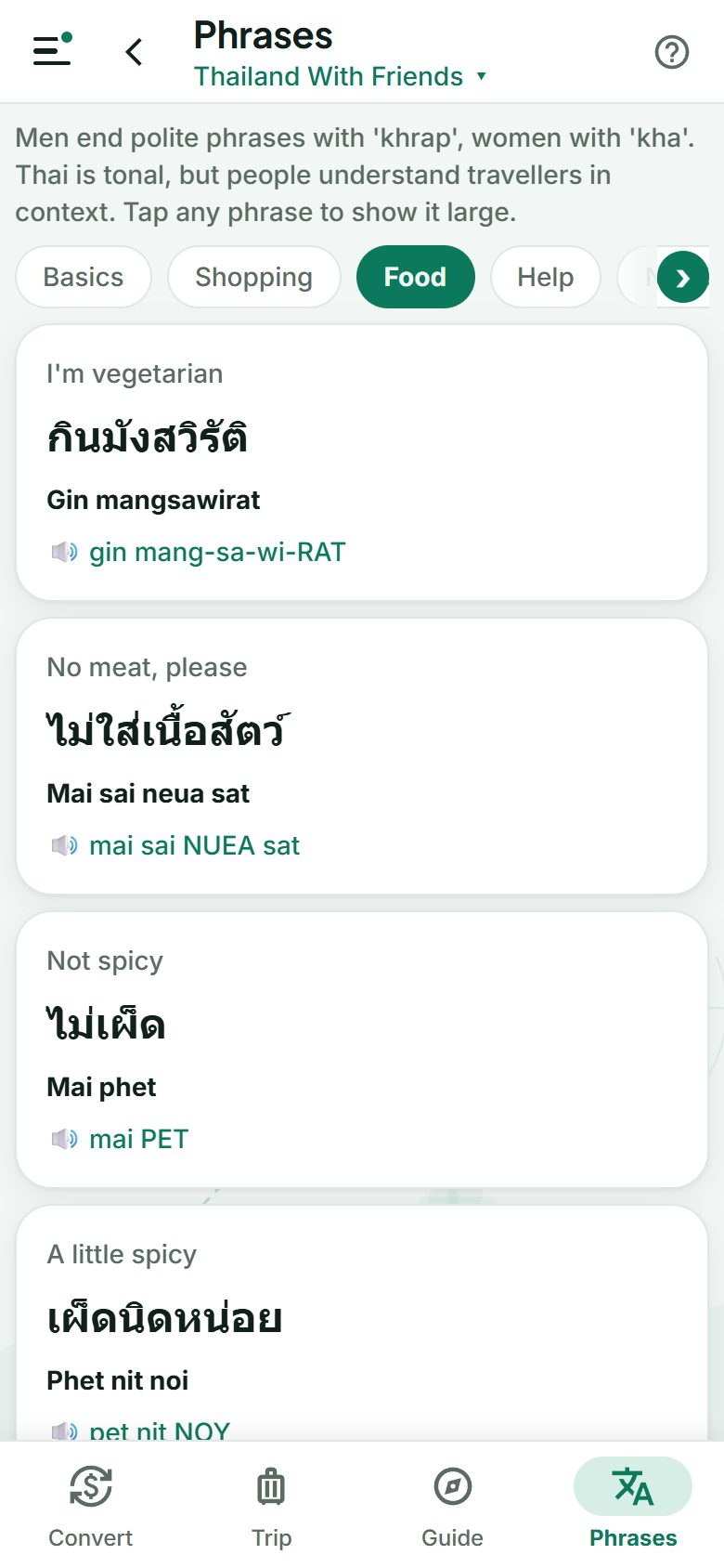 Everyday phrases with pronunciation